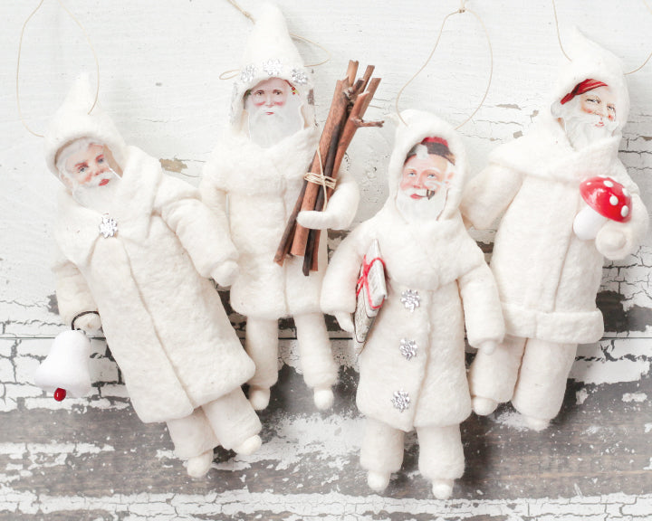 Spun Cotton Santa Kit - Father Christmas Ornament Craft Supply Pack