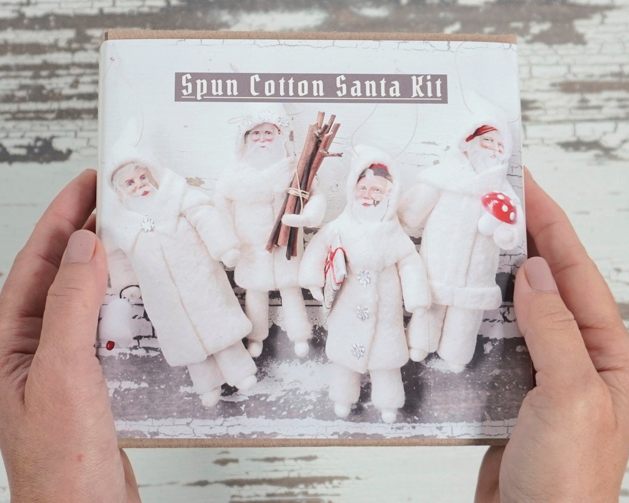 Spun Cotton Santa Kit - Father Christmas Ornament Craft Supply Pack