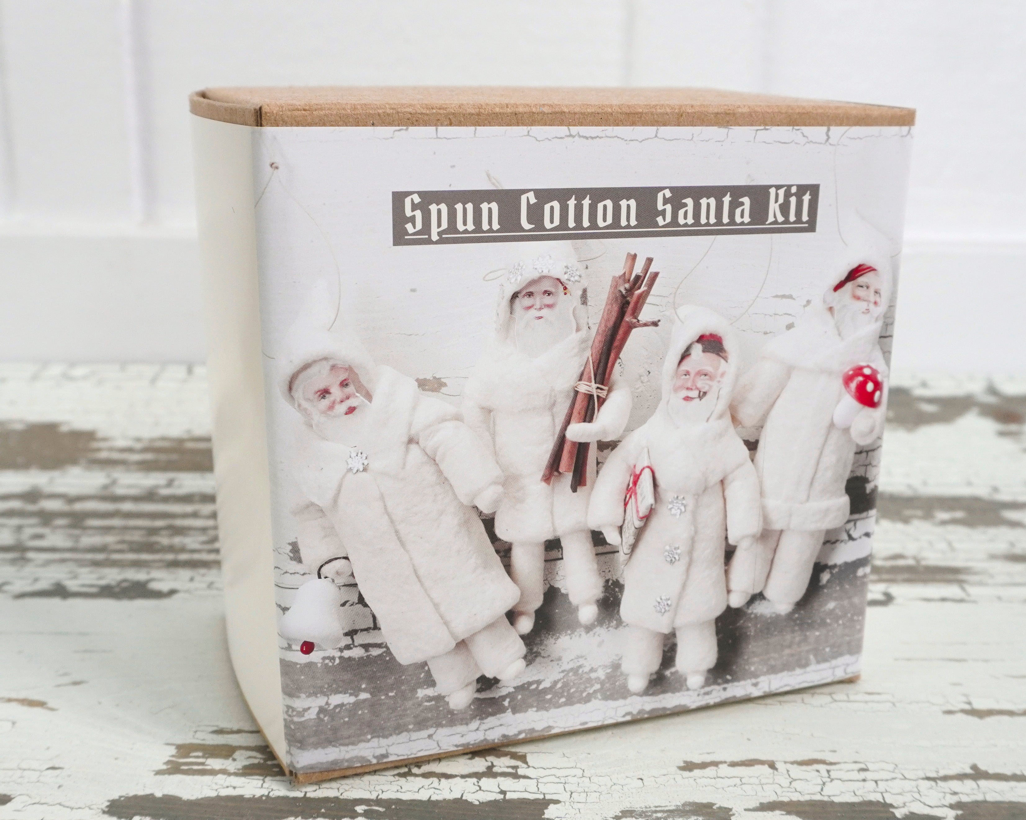 Spun Cotton Santa Kit - Father Christmas Ornament Craft Supply Pack