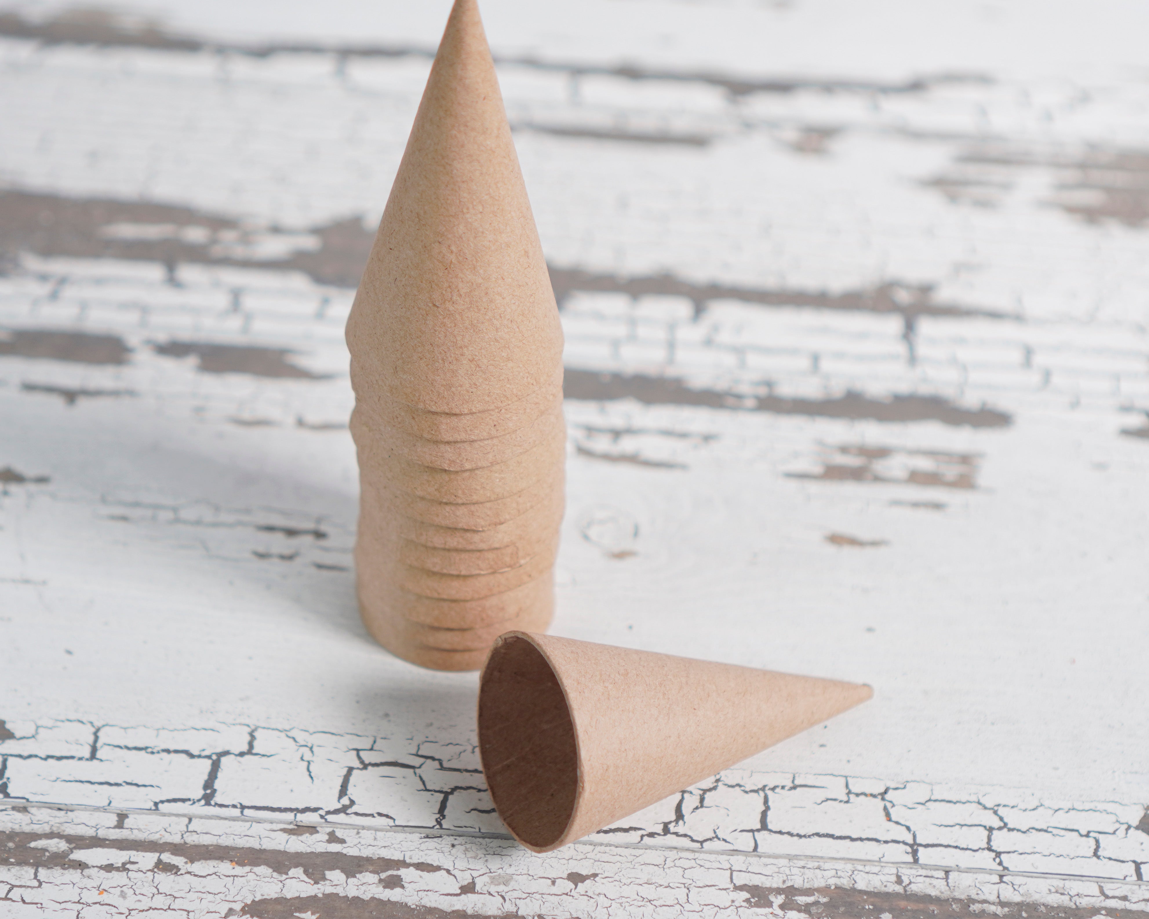 Mini Paper Mache Cones 3 Inch, 12 Pcs.