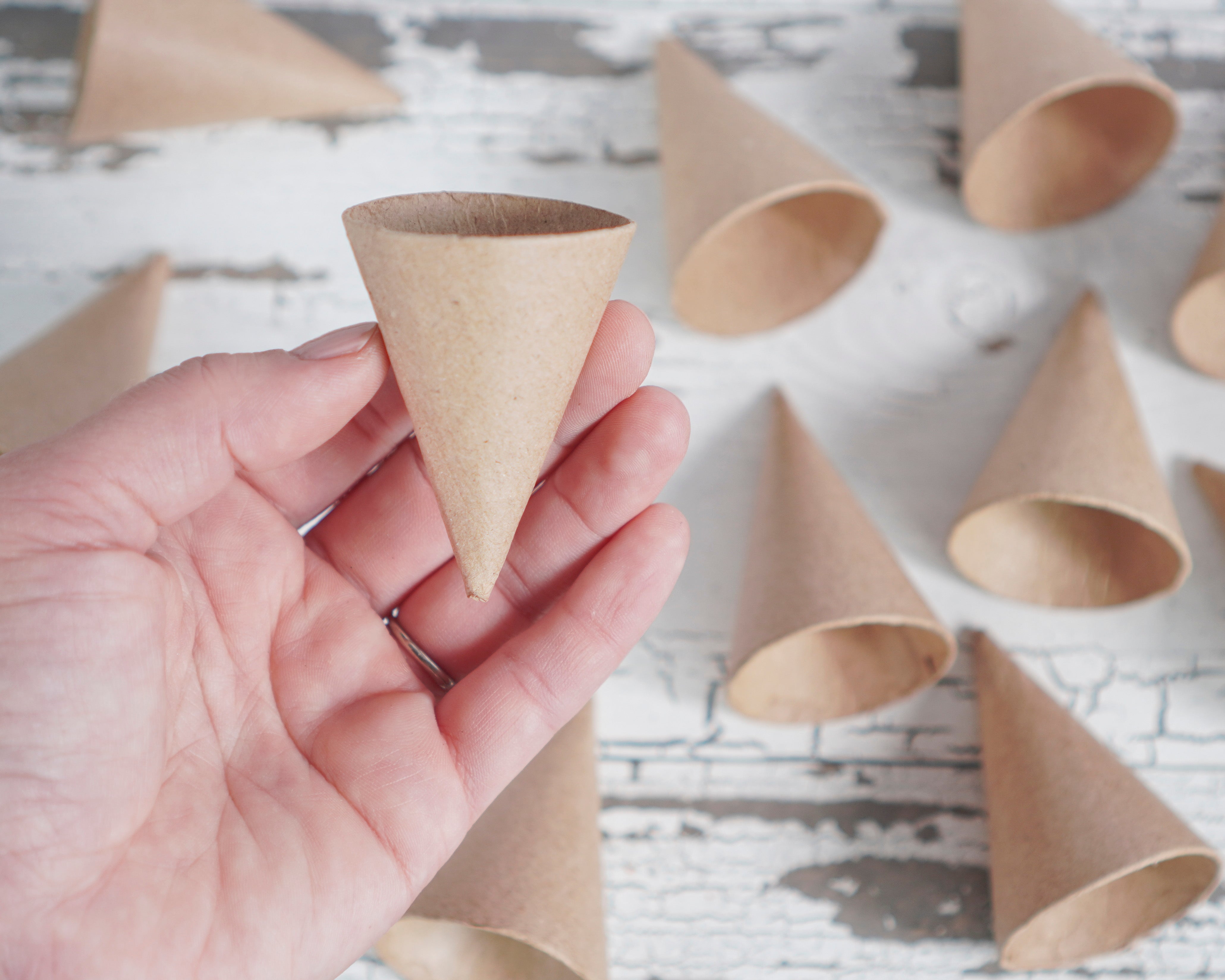 Tiny Paper Mache Cones 2.25 Inch, 12 Pcs.