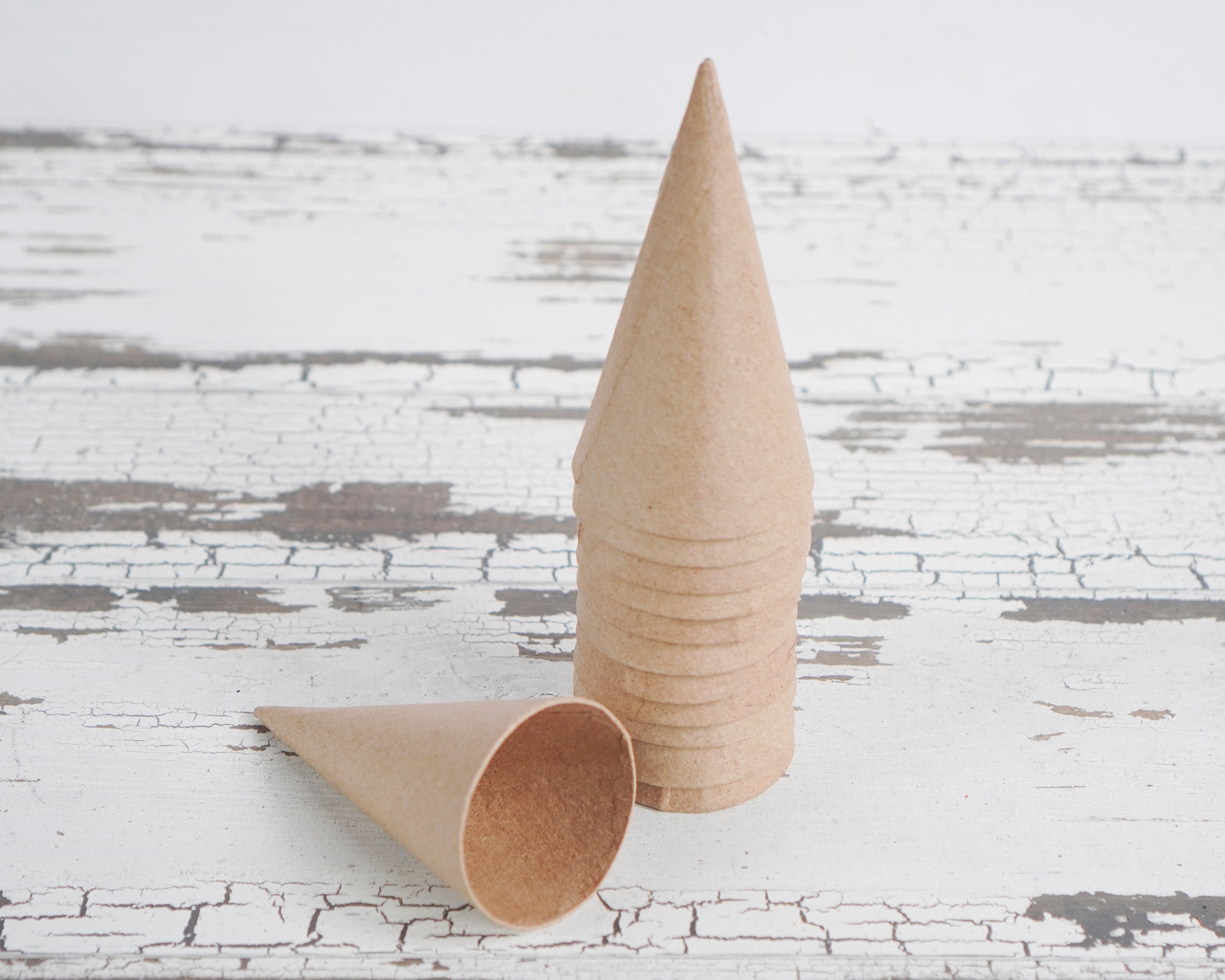 4 Inch Small Paper Mache Cones, 12 Pcs.