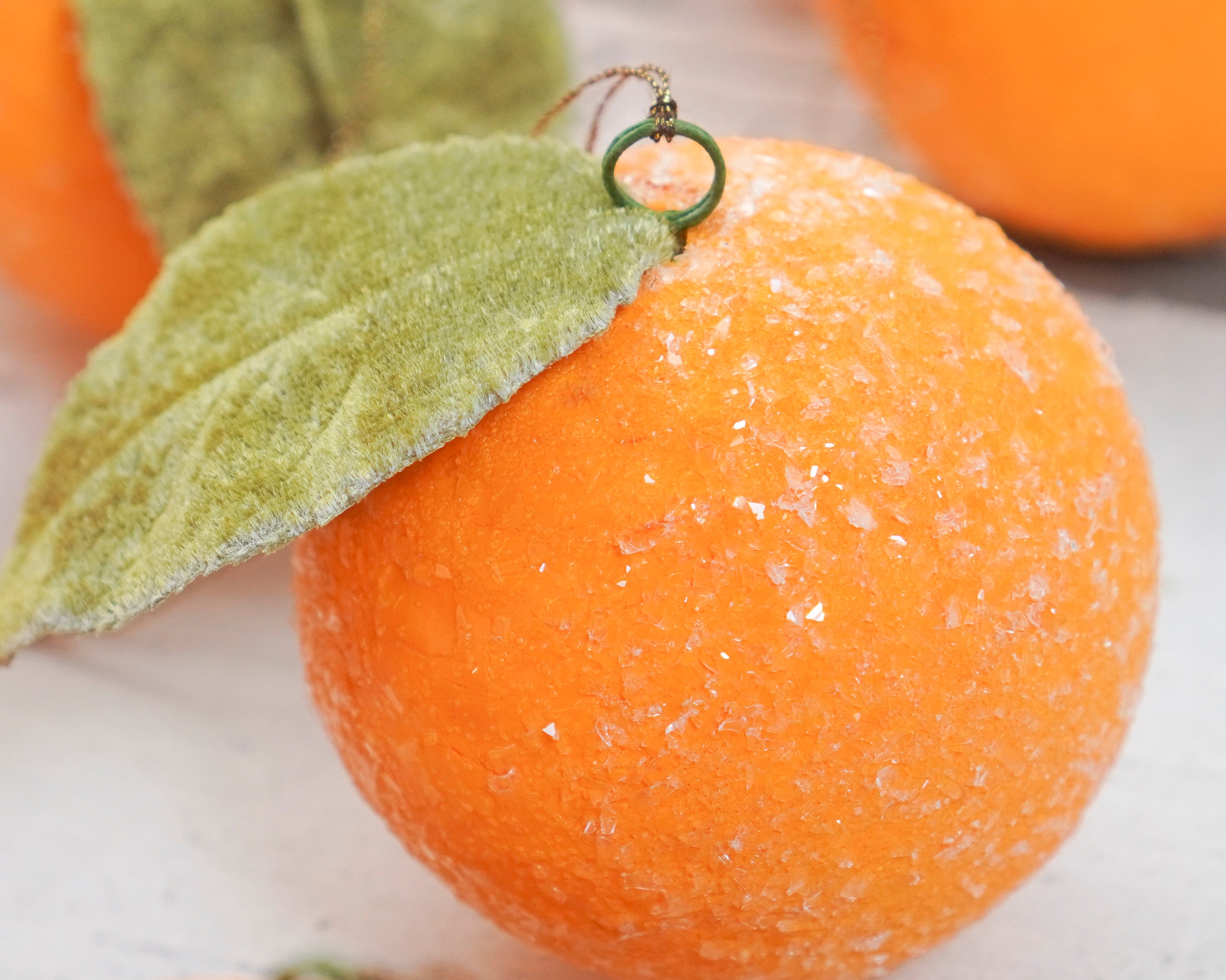 Spun Cotton Sugared Orange Christmas Ornament