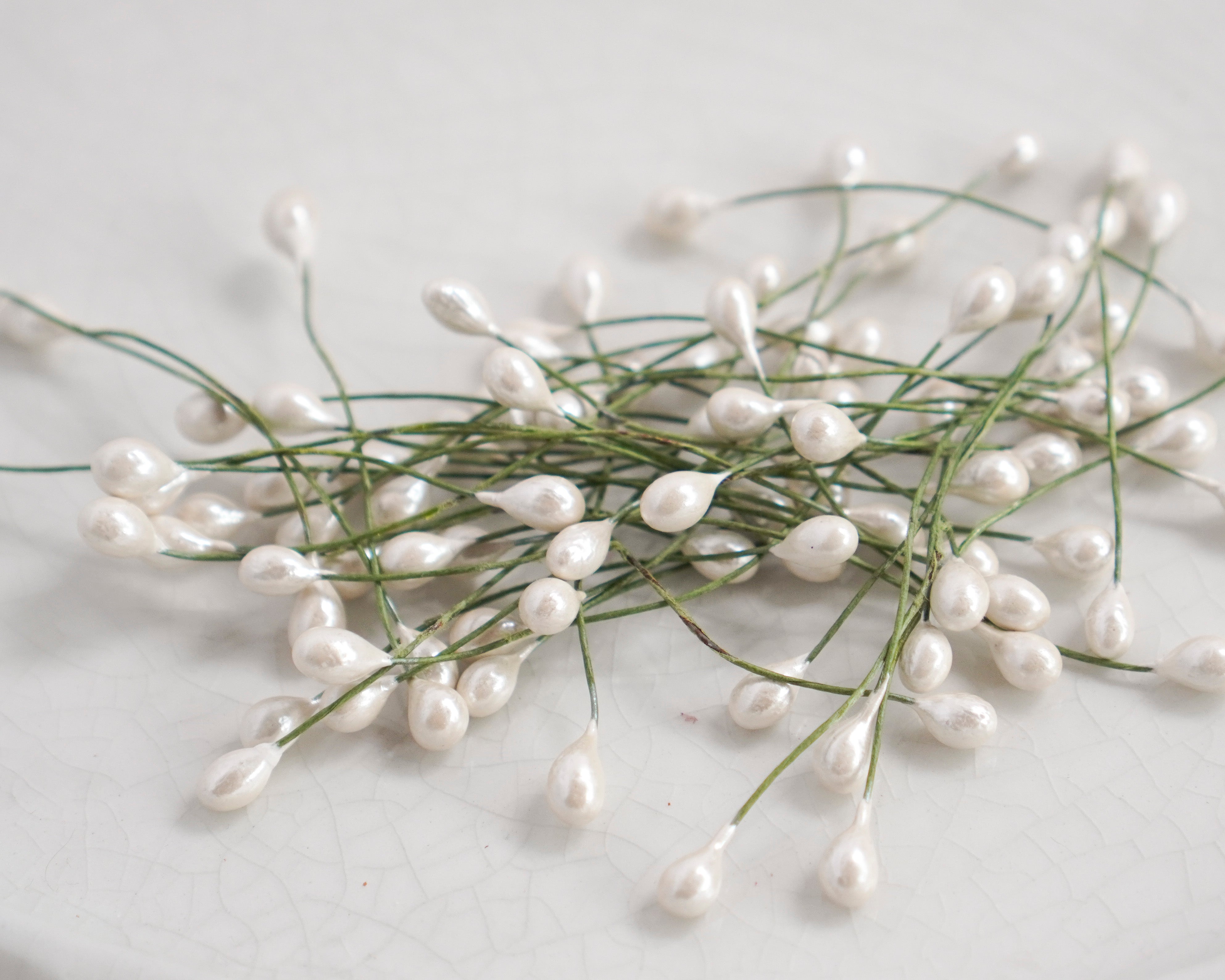 Ivory Pearl Berry Stamens, 50 Pcs.