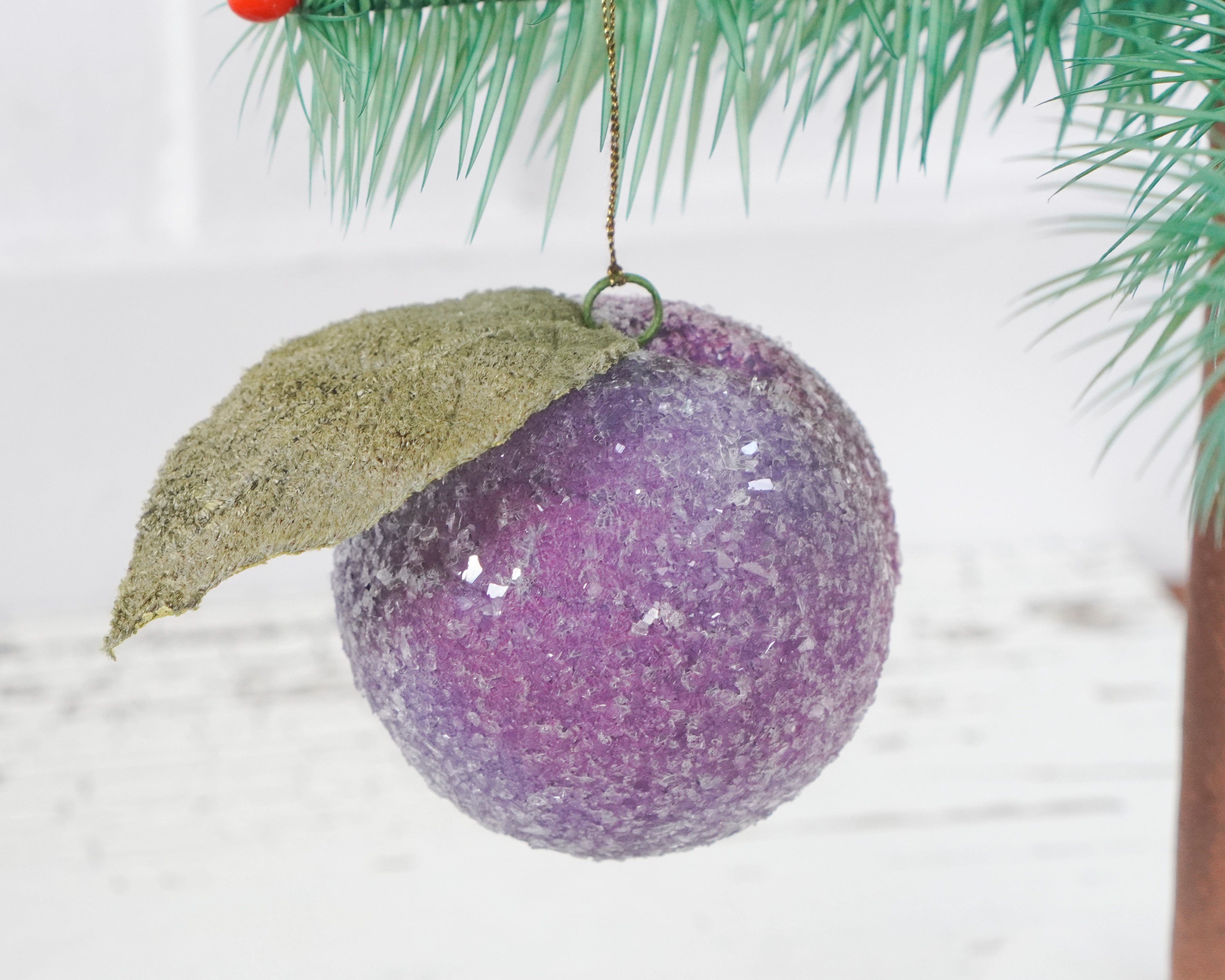 Spun Cotton Sugar Plum Christmas Ornament