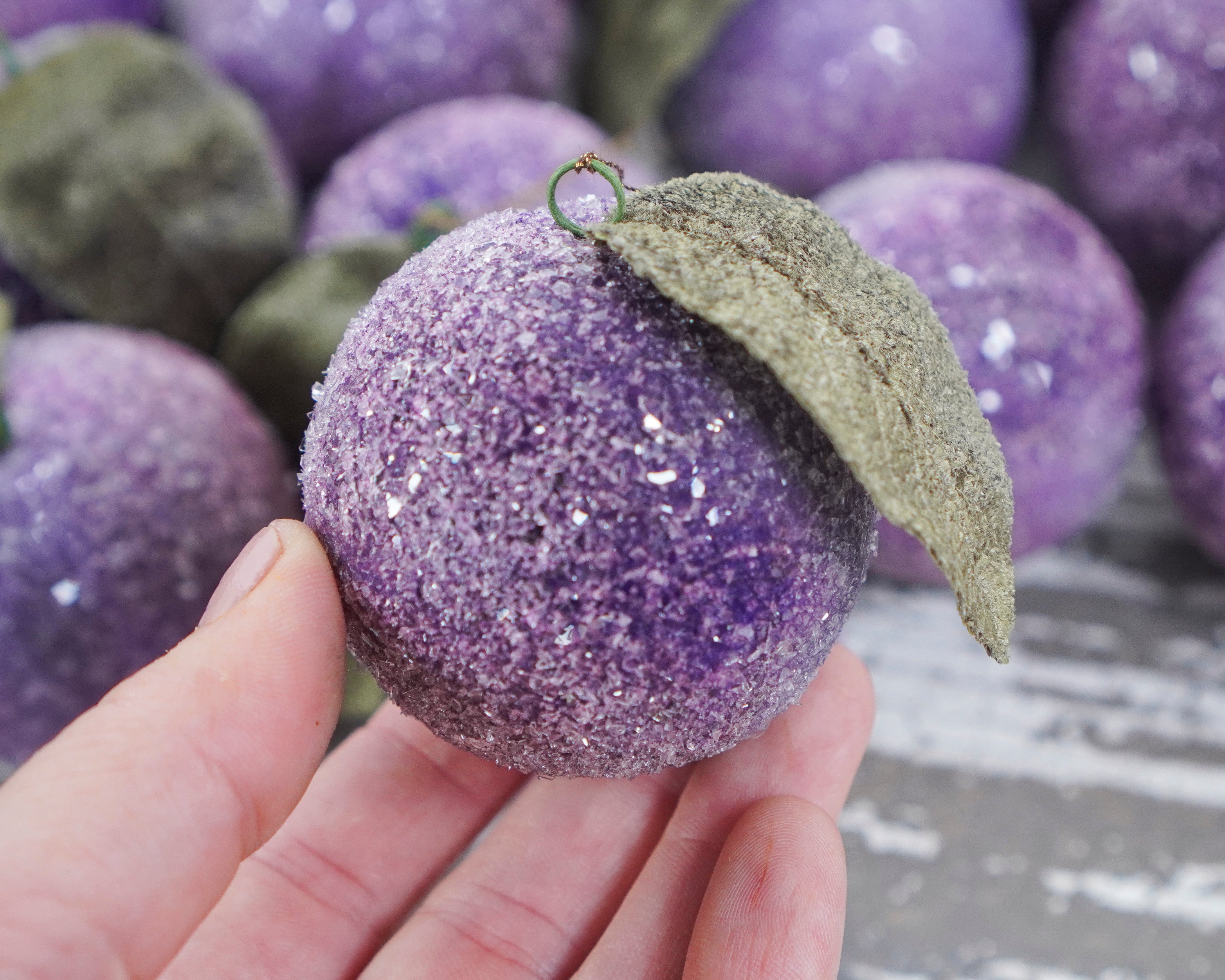 Spun Cotton Sugar Plum Christmas Ornament