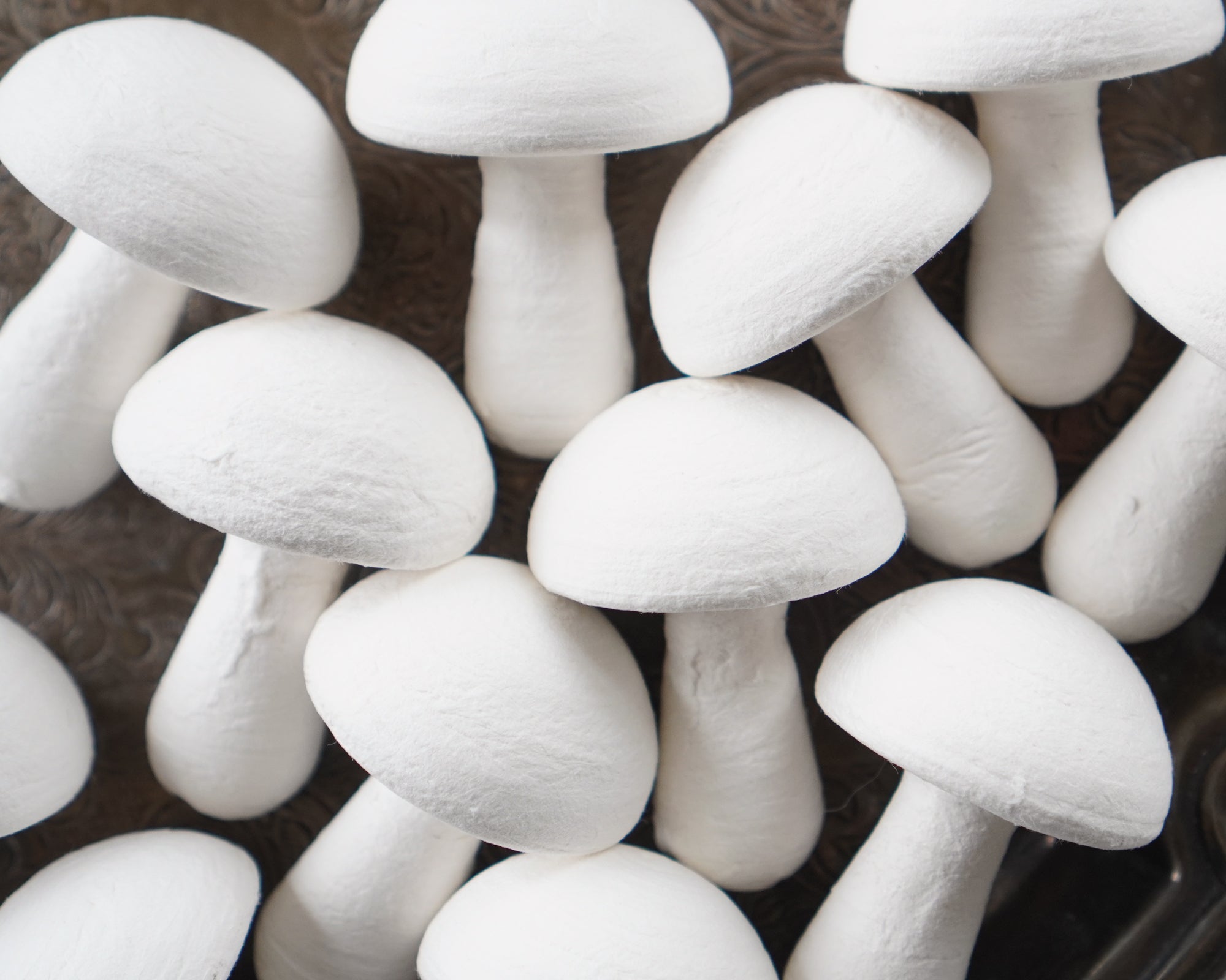 Tall Toadstools - Large Spun Cotton Mushrooms 50 x 35mm, 12 Pcs.