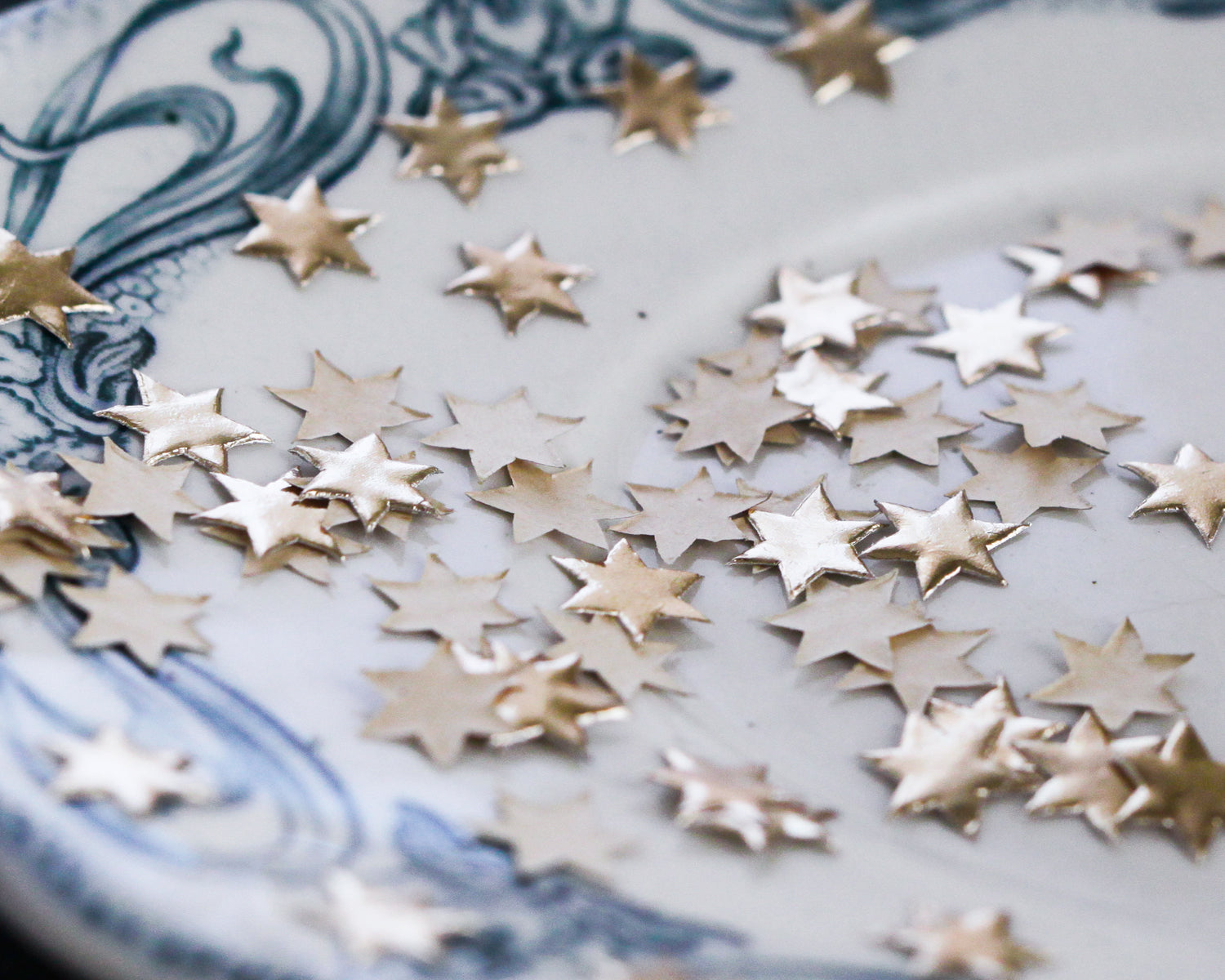 Tiny Paper Stars - Gold Foil Die Cut Star Shapes, 100 Pcs.