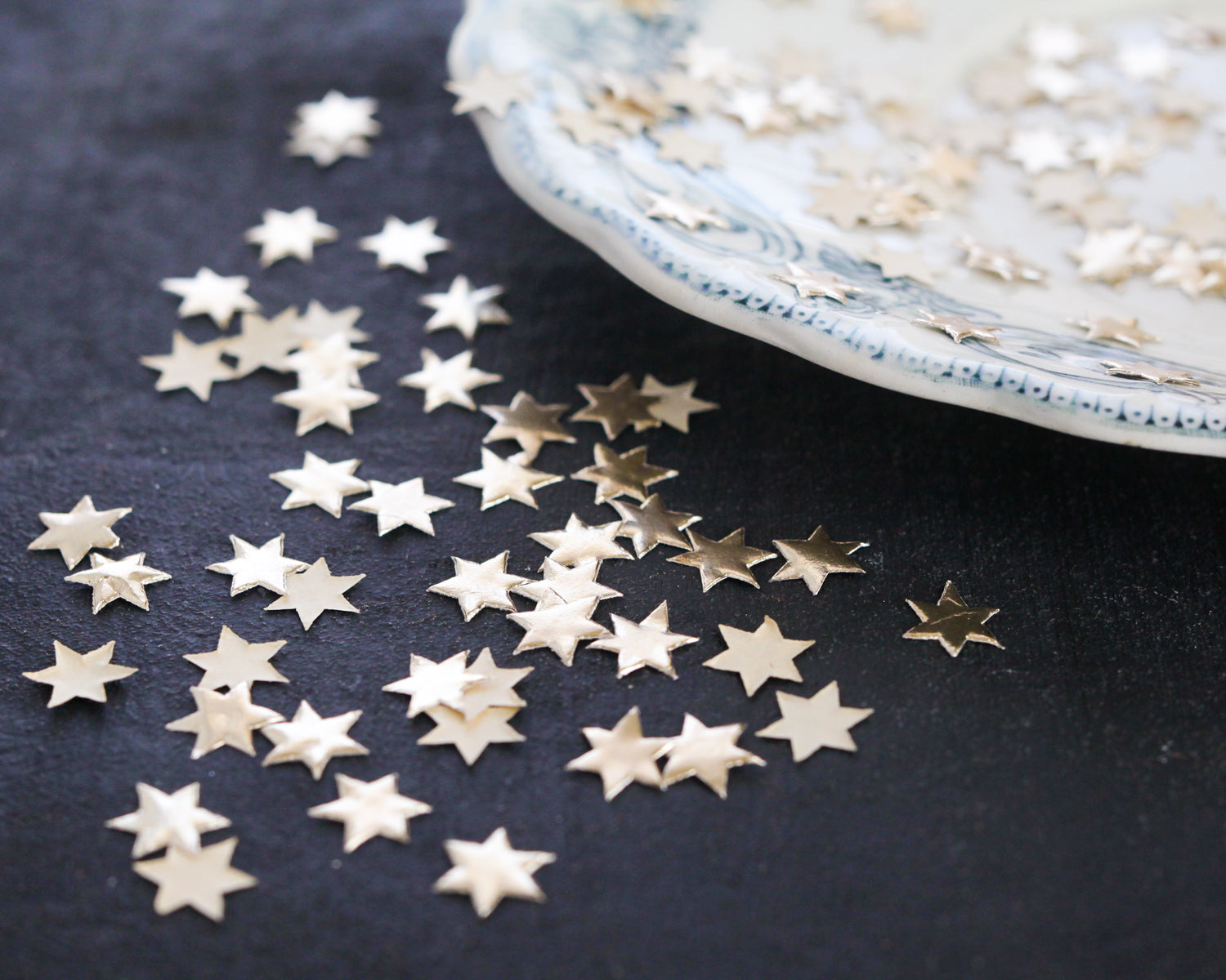 Tiny Paper Stars - Gold Foil Die Cut Star Shapes, 100 Pcs.