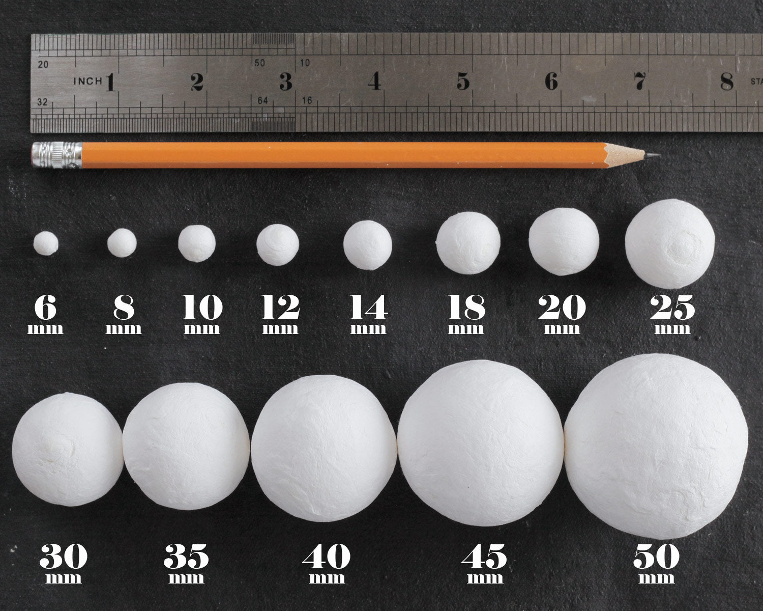 Spun Cotton Balls: 25mm Paper Ball Craft Shapes, 50 Pcs.