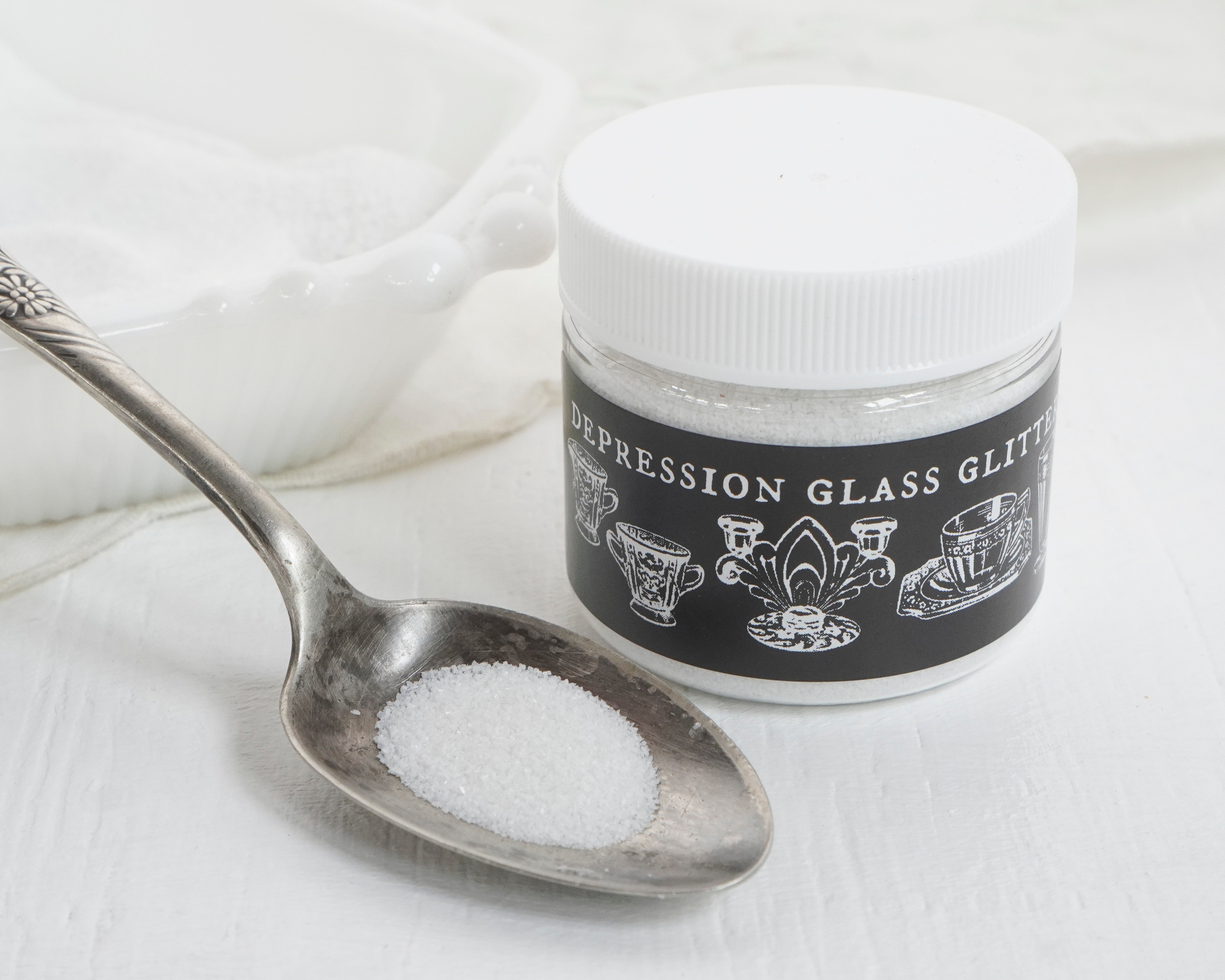 Milk Glass Glitter, FINE GRAIN - Opaque White Snow Effect – Smile  Mercantile Craft Co.