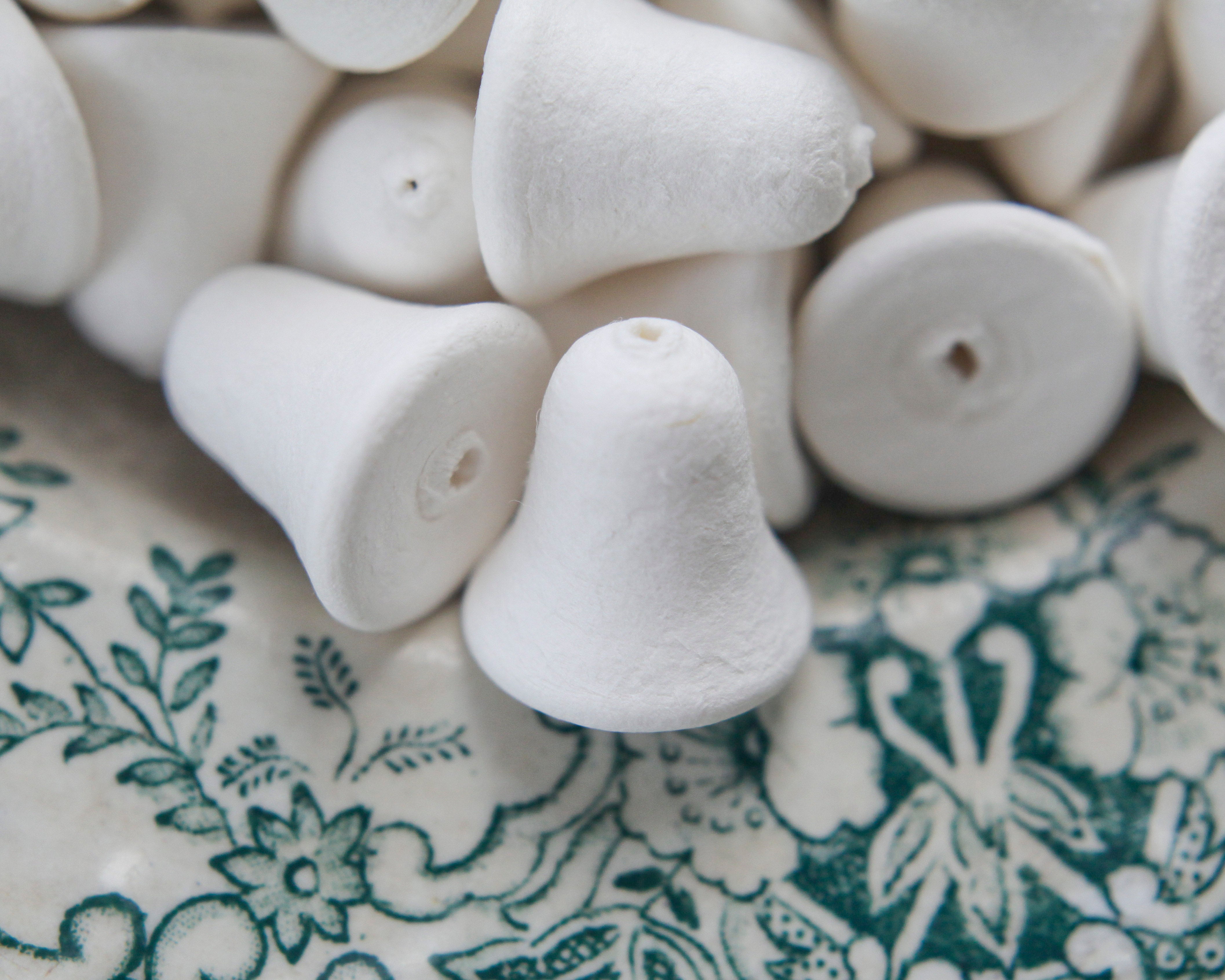 Small Spun Cotton Bells - 24mm Vintage-Style Craft Shapes, 24 Pcs.